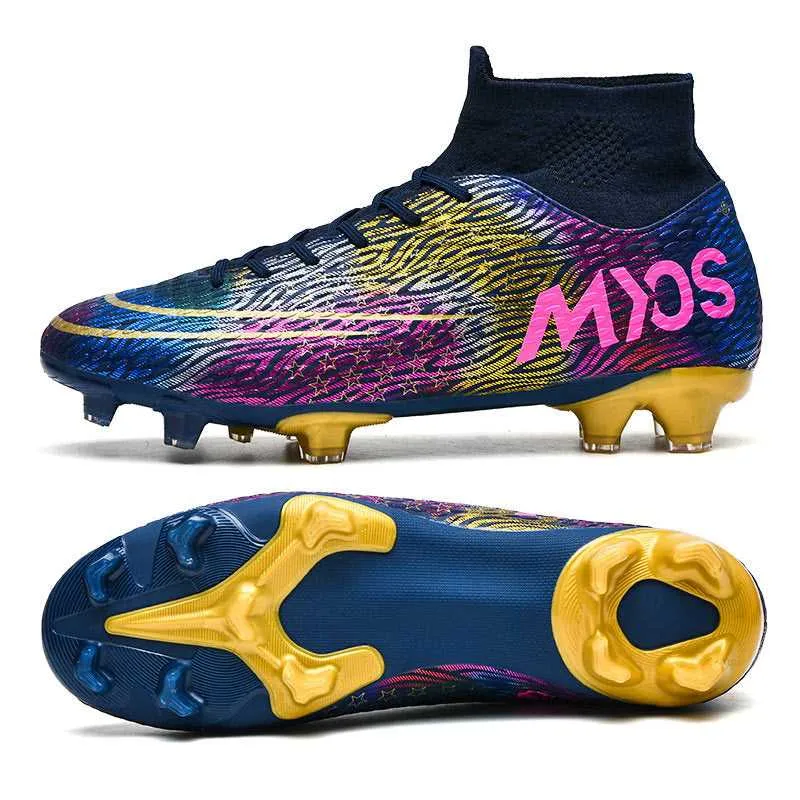 Adult and Kids' Non-Slip High-Top Soccer Cleats for Training