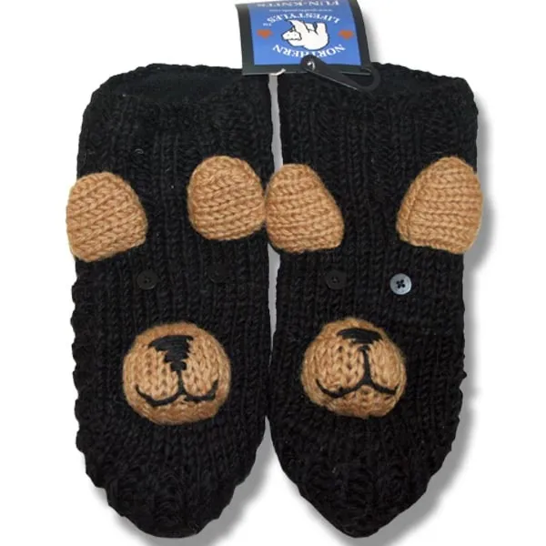 Animal Booties for Men and Women. 100%Wool with fleece lining. Handmade in Nepal.