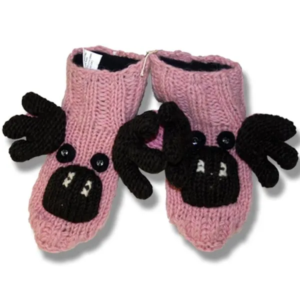 Animal Booties for Men and Women. 100%Wool with fleece lining. Handmade in Nepal.