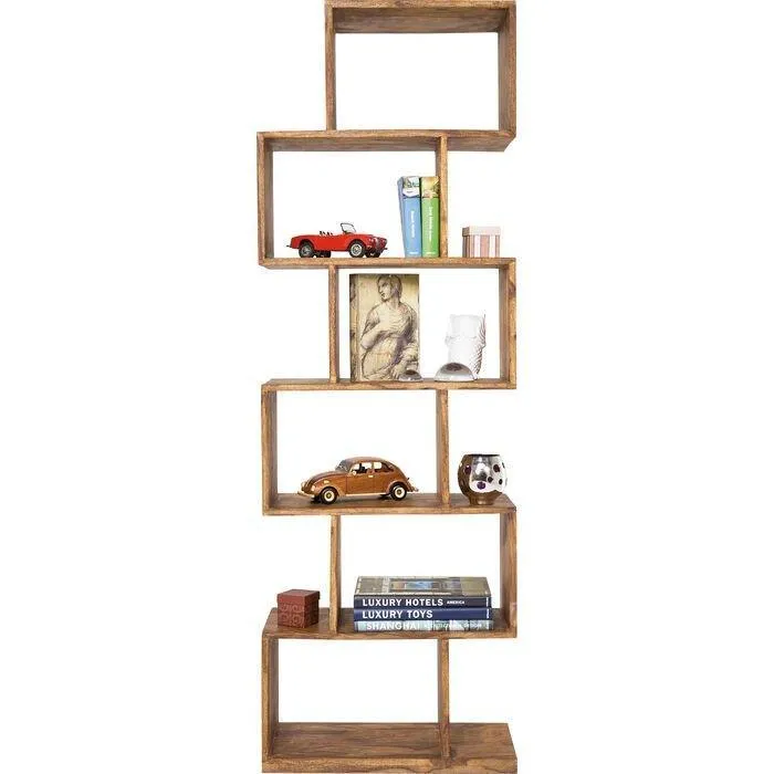 Authentico Zick Zack Brown Sheesham Wood High Shelf