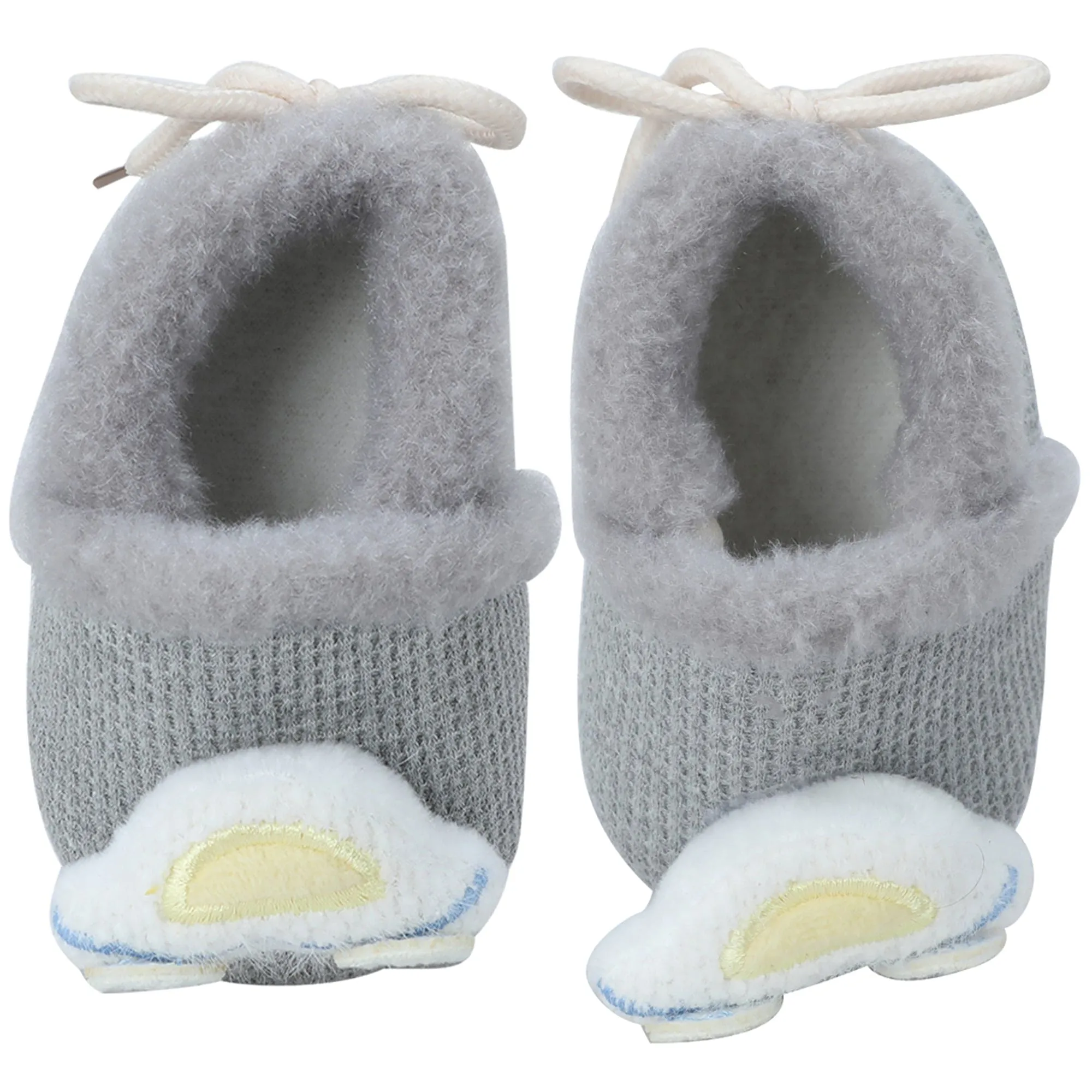 Baby Moo 3D Car Soft Slip-On Anti-Skid Plush Warm Booties - Grey