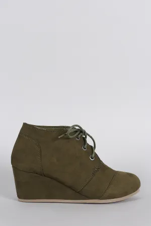 Bamboo Patch Work Wedge Booties