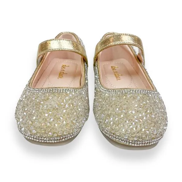 Bead Stone Flat Shoes - Lt. Gold