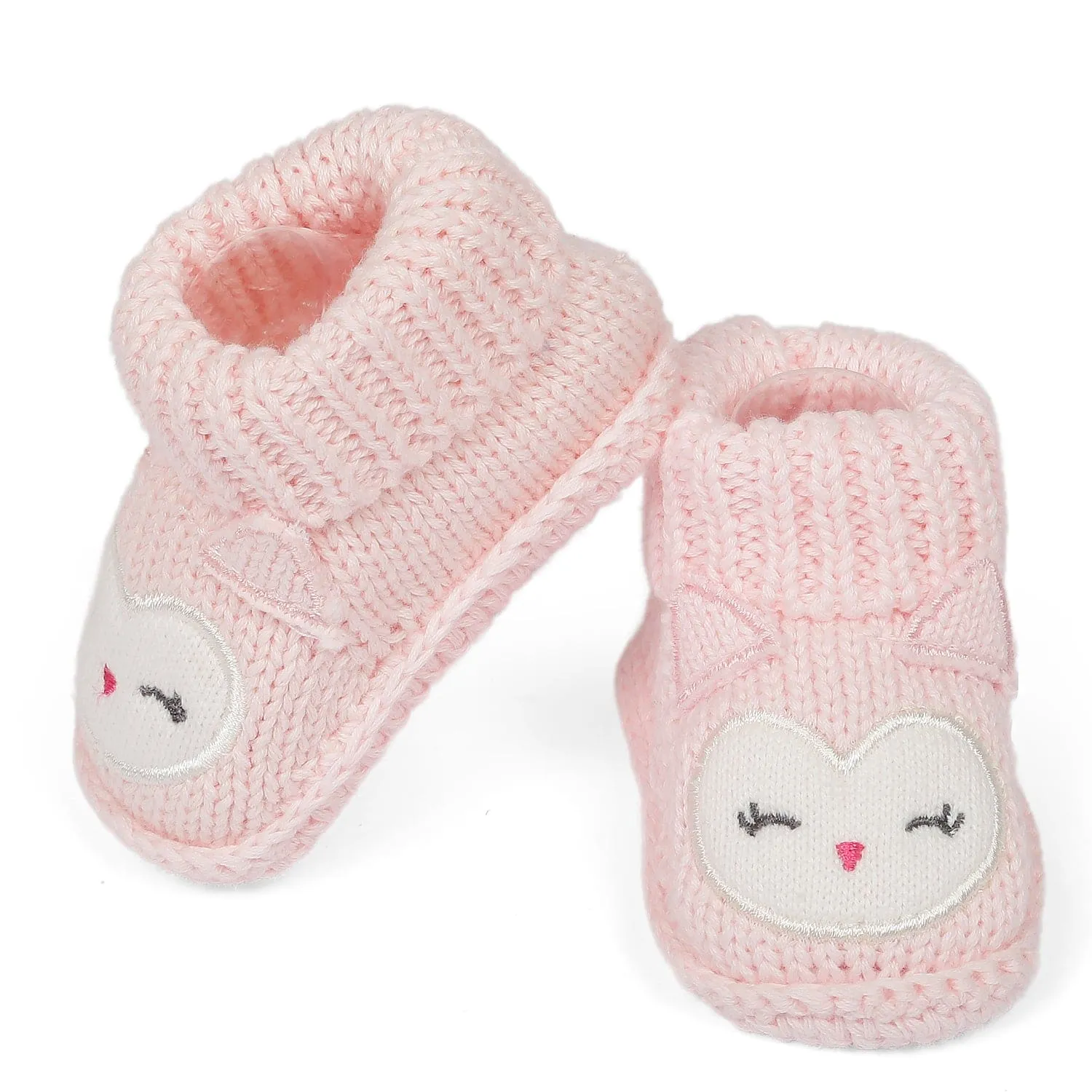 Blushing Newborn Crochet Socks Booties - Pink