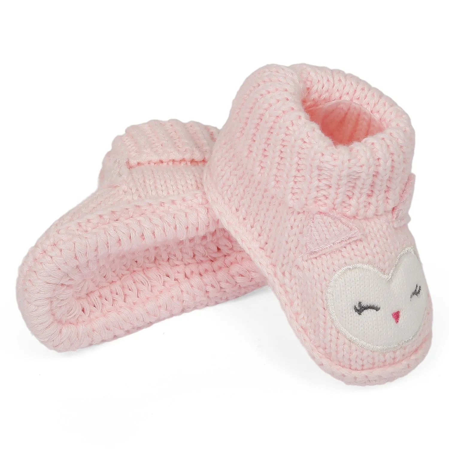 Blushing Newborn Crochet Socks Booties - Pink