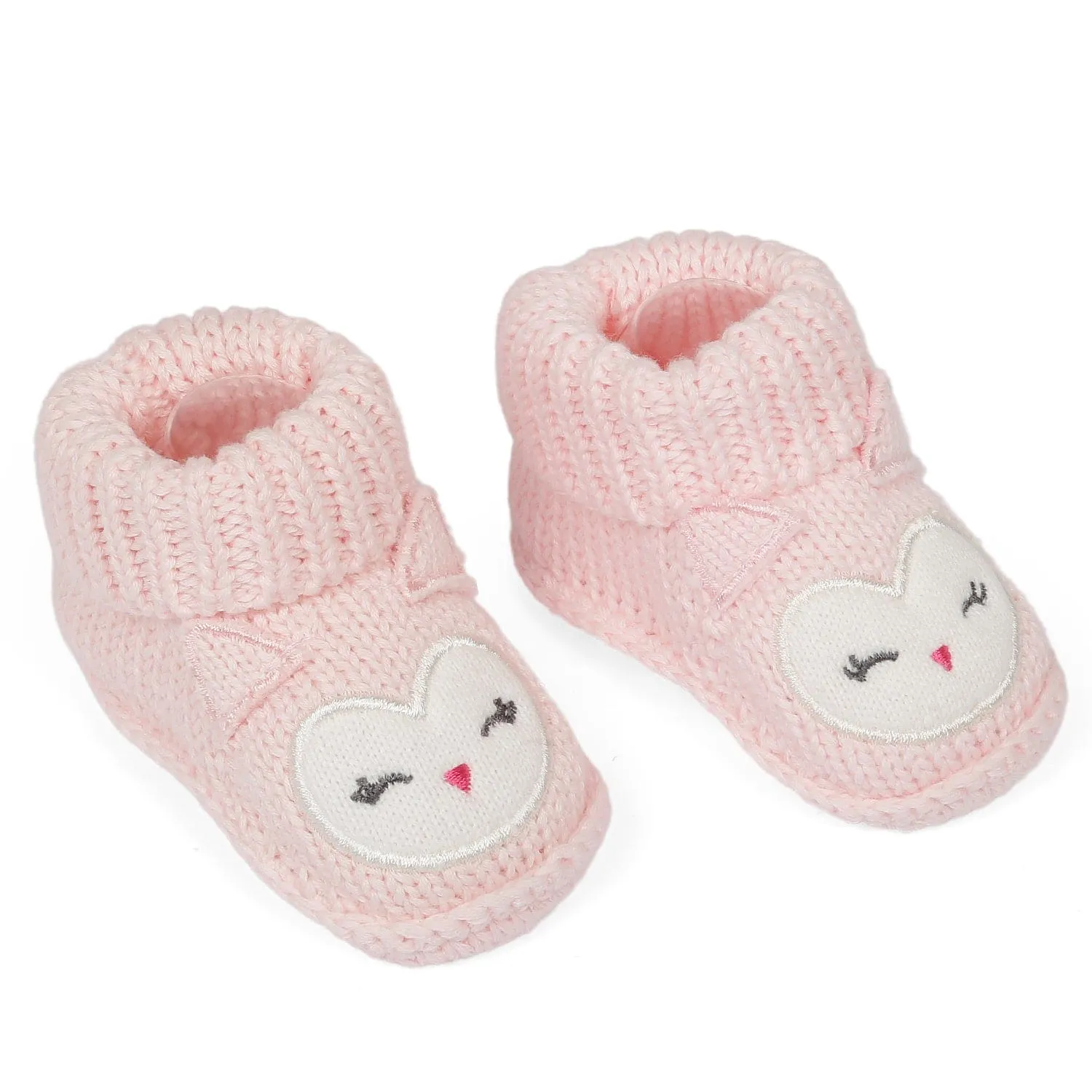 Blushing Newborn Crochet Socks Booties - Pink