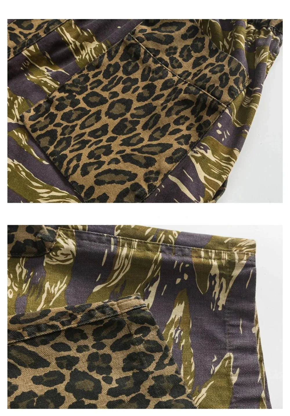 Camo/Animal Print Patchwork Shorts