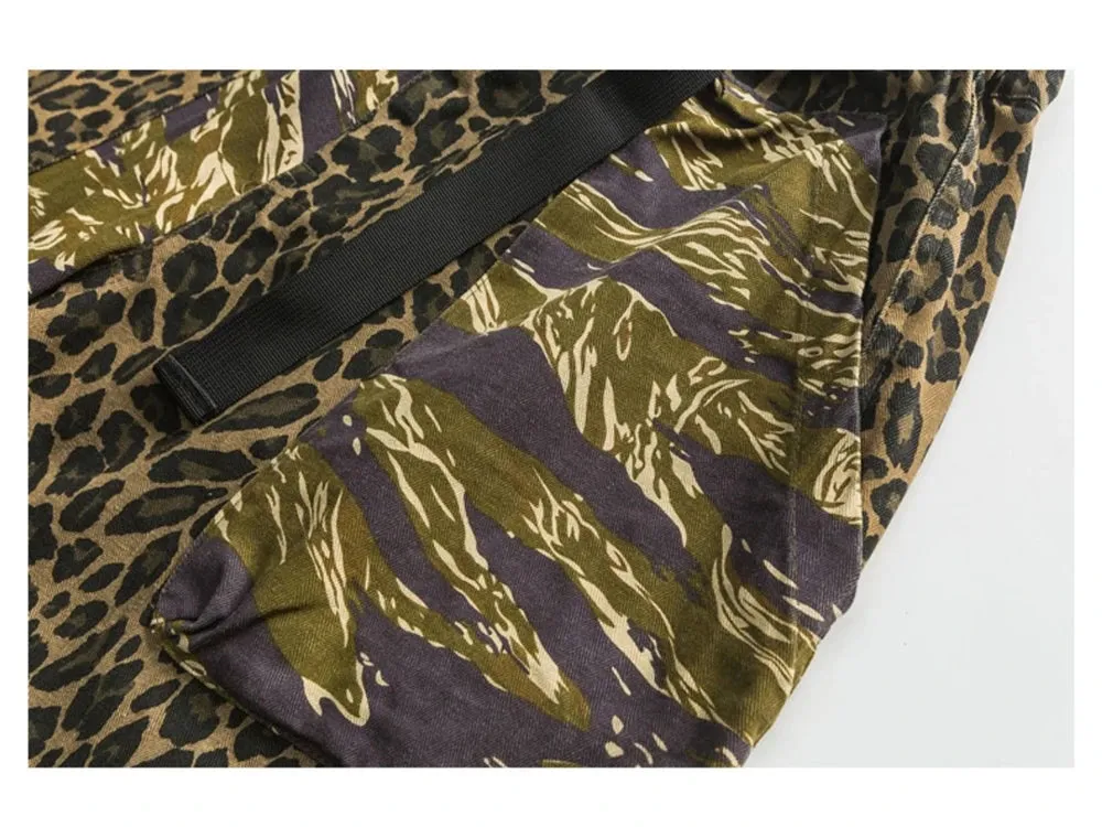 Camo/Animal Print Patchwork Shorts