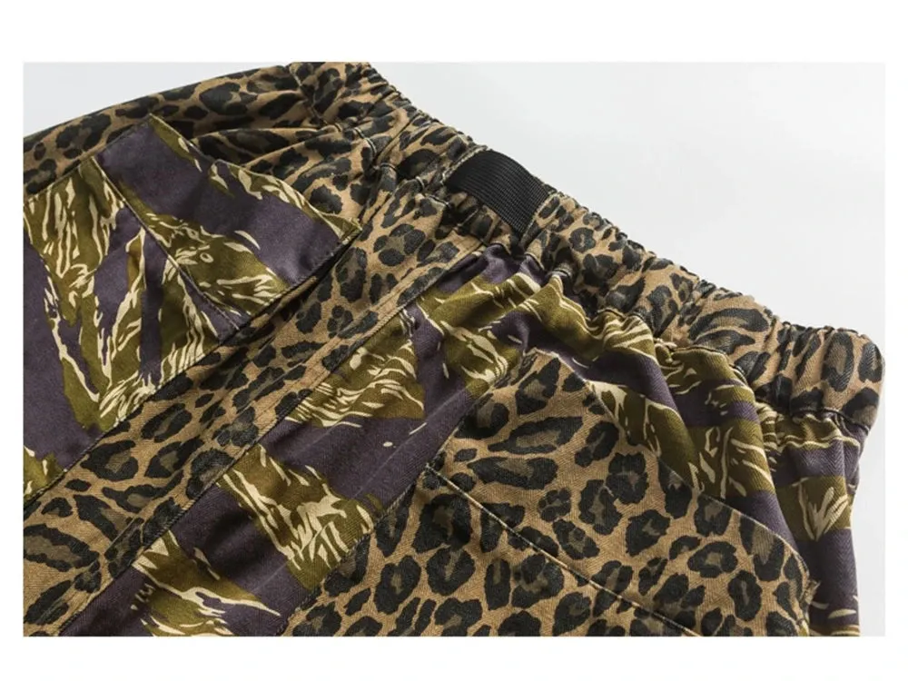 Camo/Animal Print Patchwork Shorts