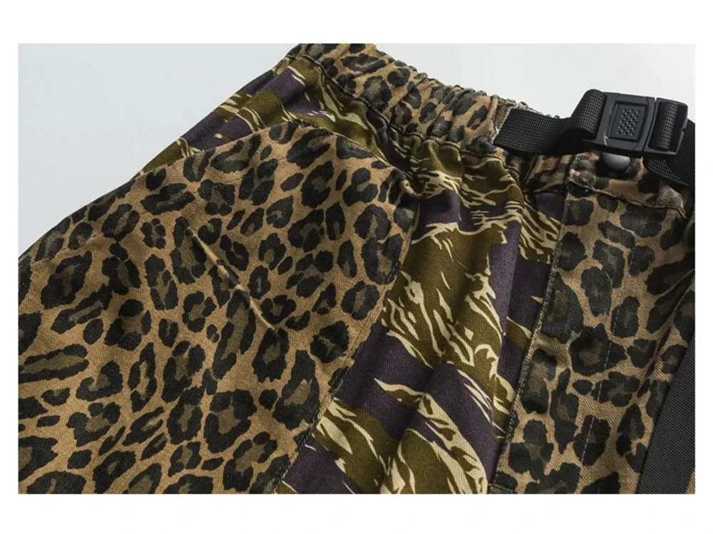 Camo/Animal Print Patchwork Shorts