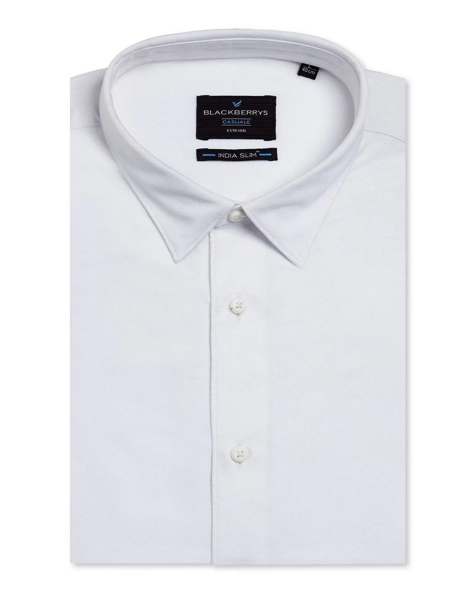 Casual White Solid Shirt - Gerald