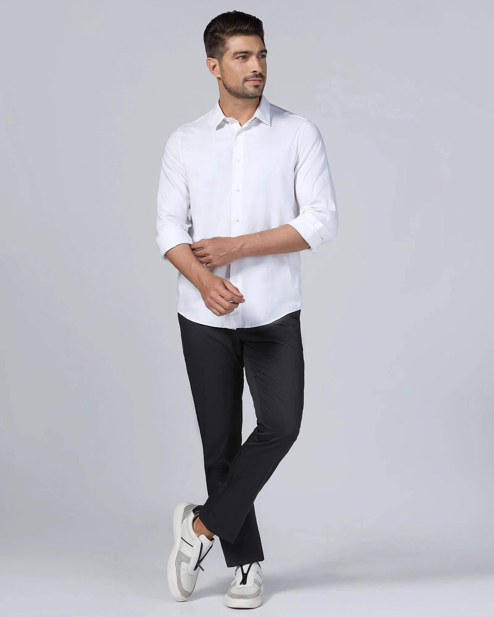 Casual White Solid Shirt - Gerald