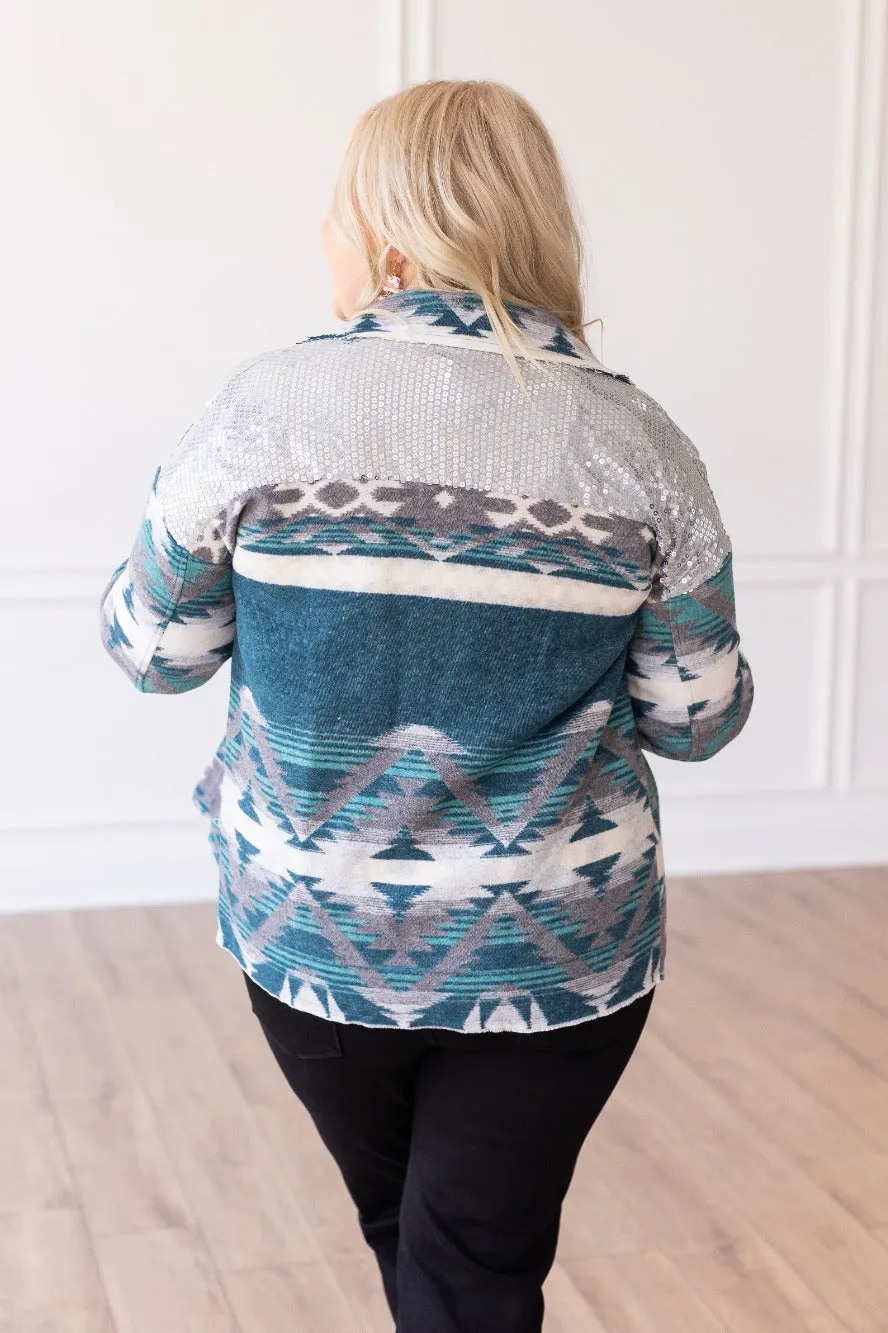 Desert Diamond Aztec Print Shacket