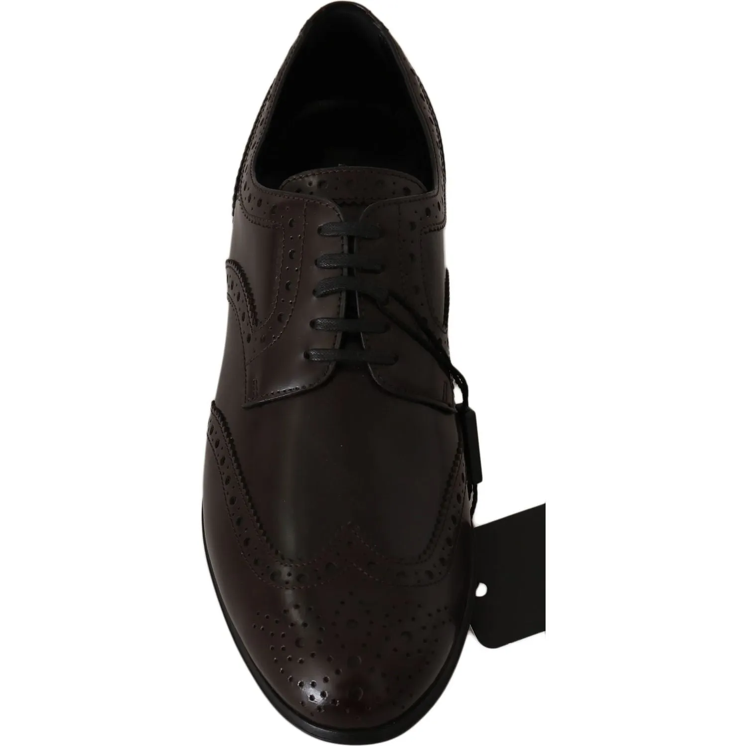 Dolce & Gabbana Elegant Brown Leather Oxford Flats