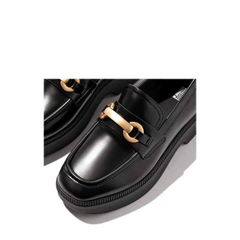 F-Luma Chunky-Snaffle Box-Leather D/Wedge Loafers