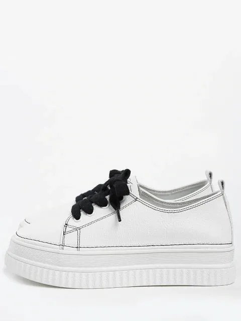 Fashion Block Low Top Platform Sneakers