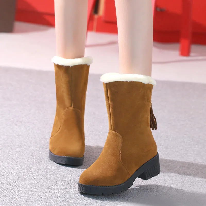 Fashion snow boots round toe boots