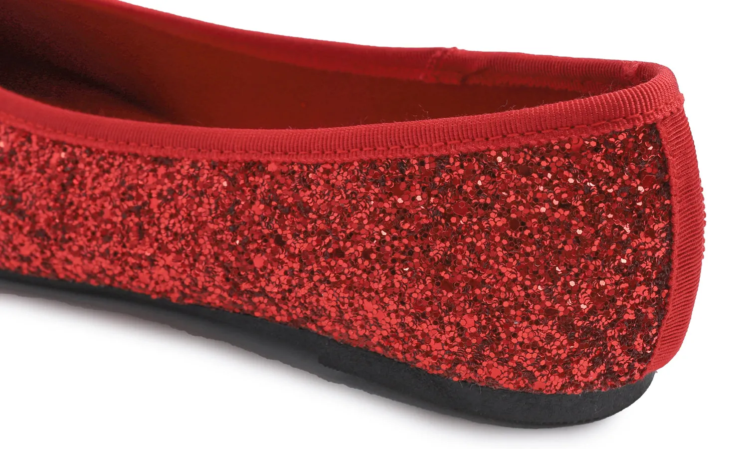 Feversole Women's Sparkle Memory Foam Cushioned Colorful Shiny Ballet Flats Glitter Red