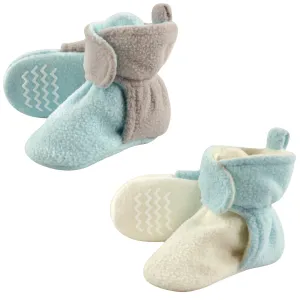 Hudson Baby Cozy Fleece Booties, Mint Gray