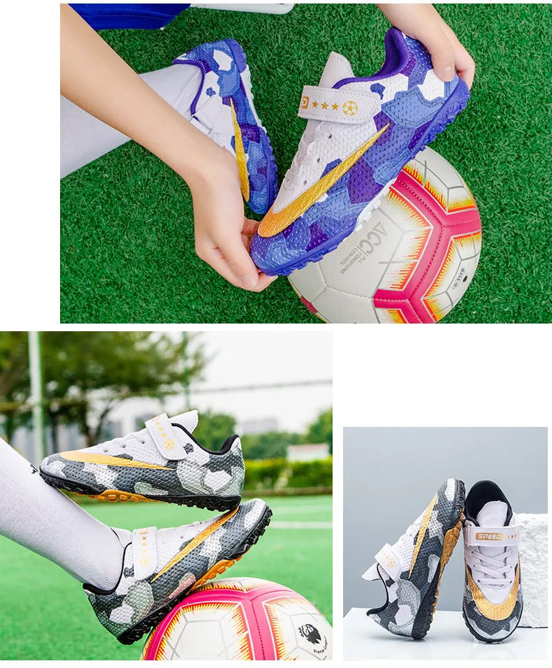 Kids' Soccer Shoes, Magic Tape, Lightweight Training for Youth