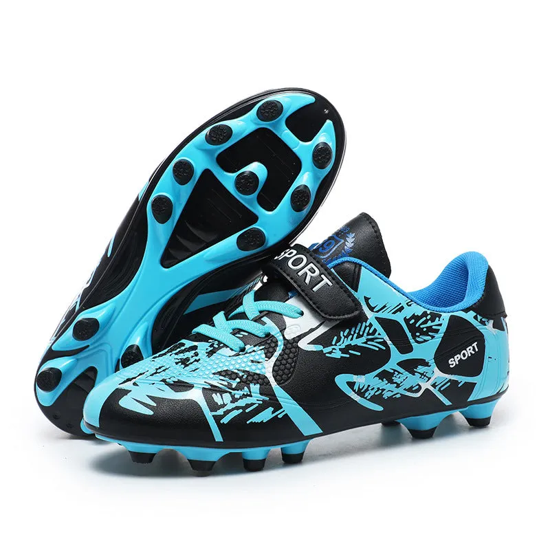 Kids' Soccer Shoes, Magic Tape, Long and TF Studs, Training