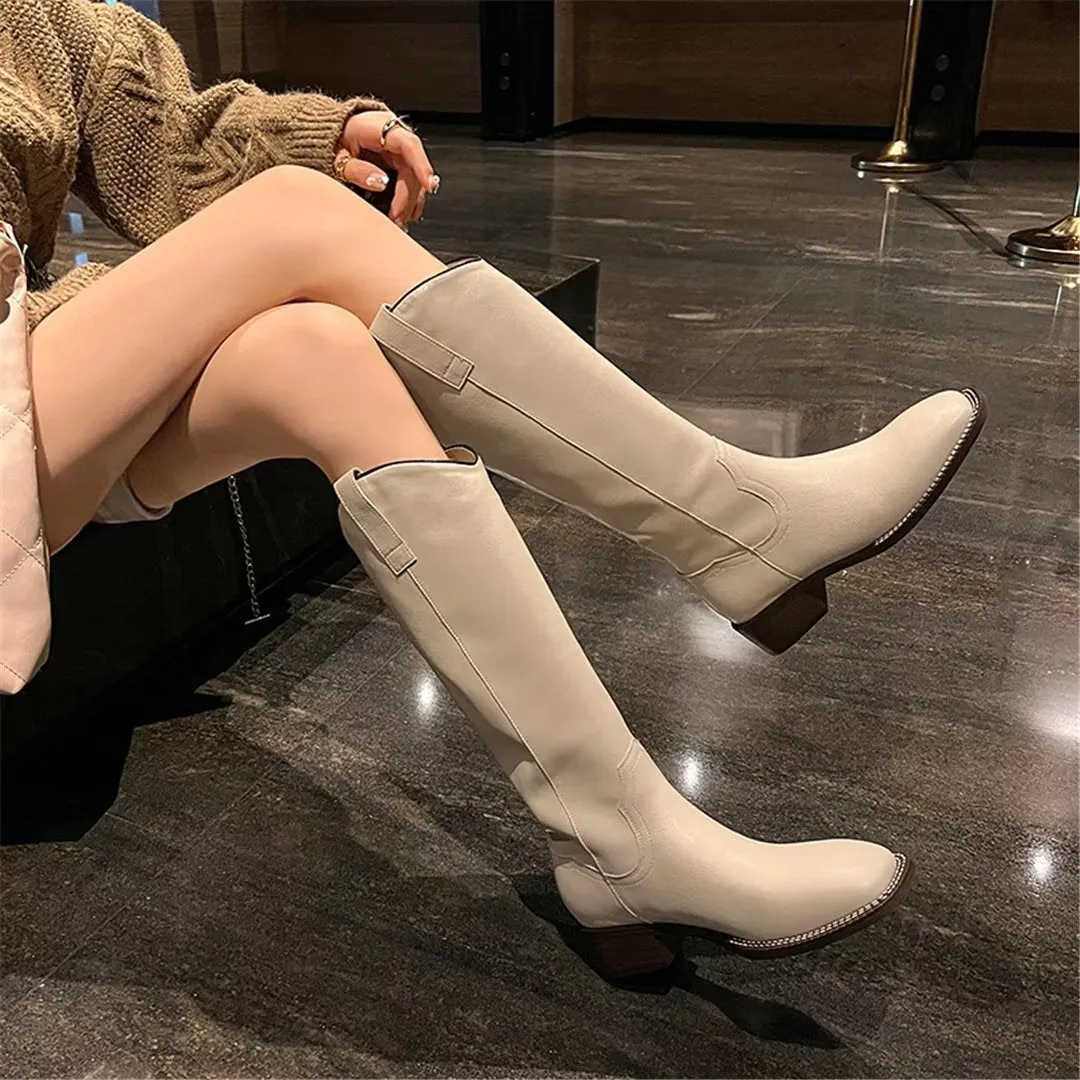 LeatherLush Slip-On Winter Elegance Boots