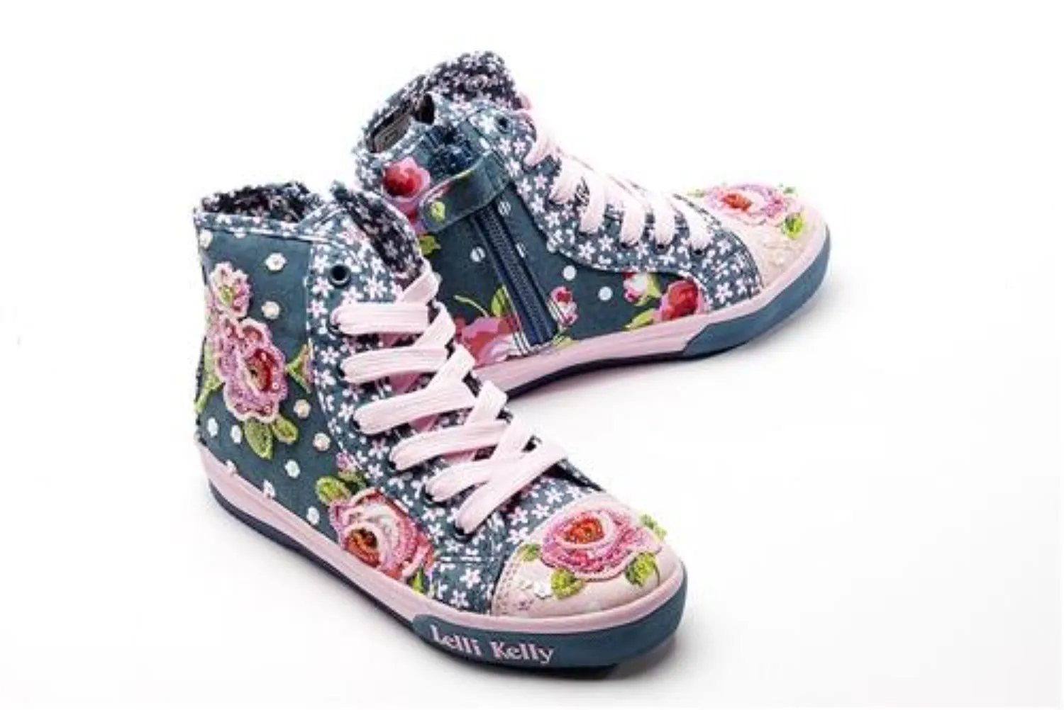 Lelli Kelly Girls Patchwork Mid Blue Fantasy Shoes