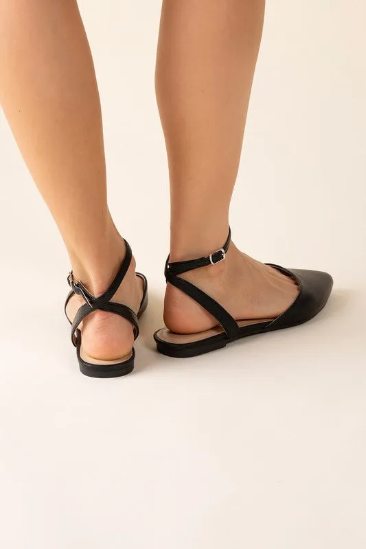 LINDEN-S Ankle Strap Flats