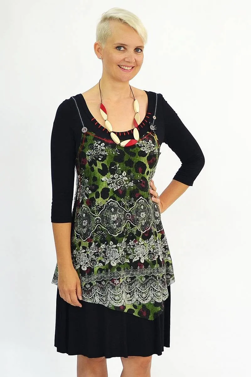 Long Green Floral Tunic