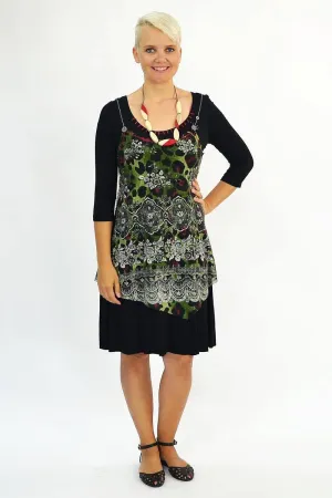 Long Green Floral Tunic