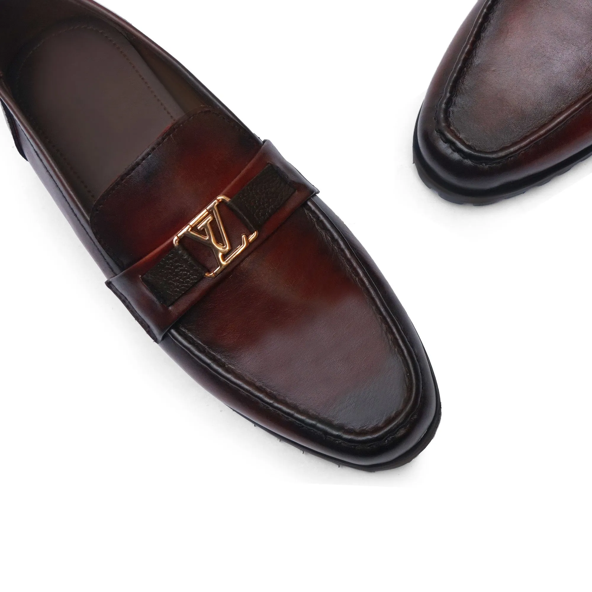 LS Pure Leather Oxblood Chunky Loafers LS-859