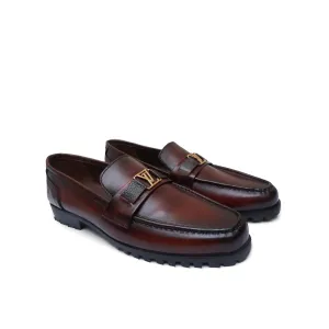 LS Pure Leather Oxblood Chunky Loafers LS-859