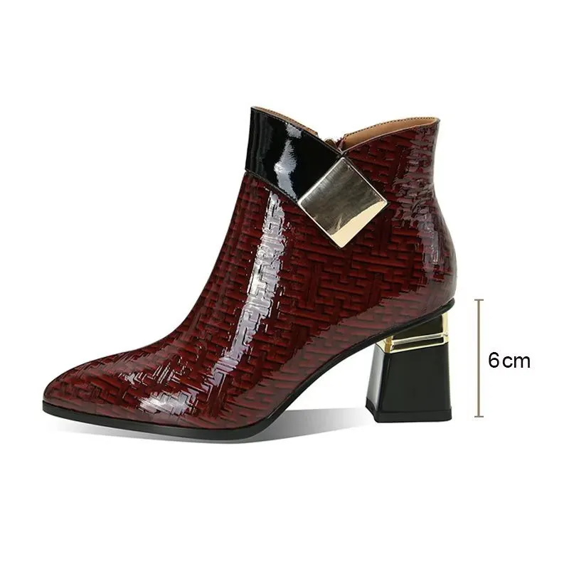 Luxe Exotic Pattern Winter Ankle Boots