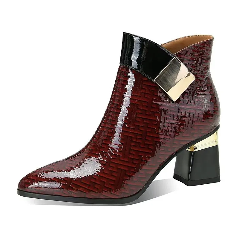 Luxe Exotic Pattern Winter Ankle Boots