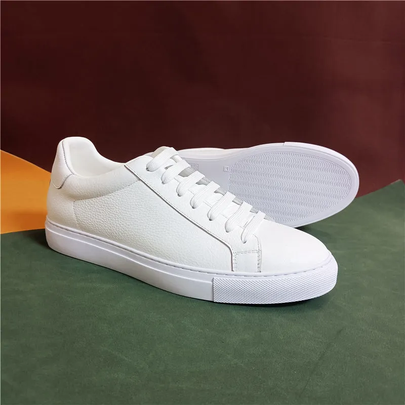 Luxury Leather Lace-up Platform Sneakers