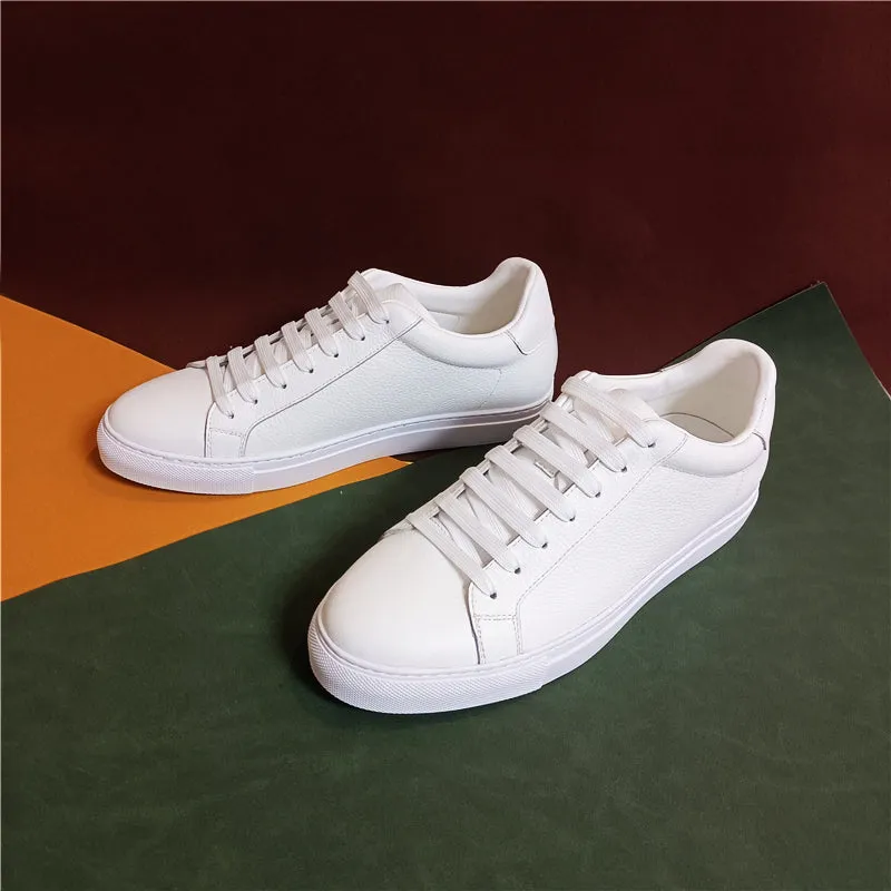 Luxury Leather Lace-up Platform Sneakers