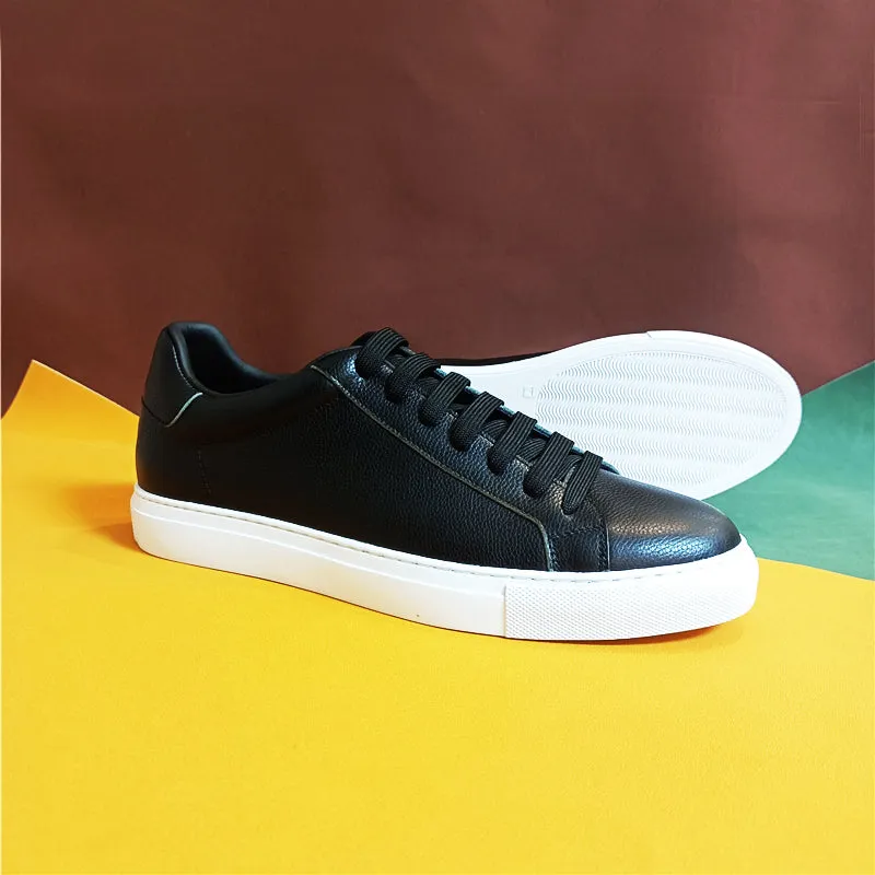 Luxury Leather Lace-up Platform Sneakers