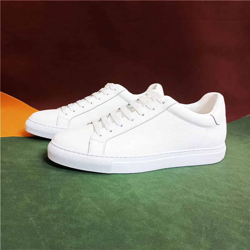 Luxury Leather Lace-up Platform Sneakers