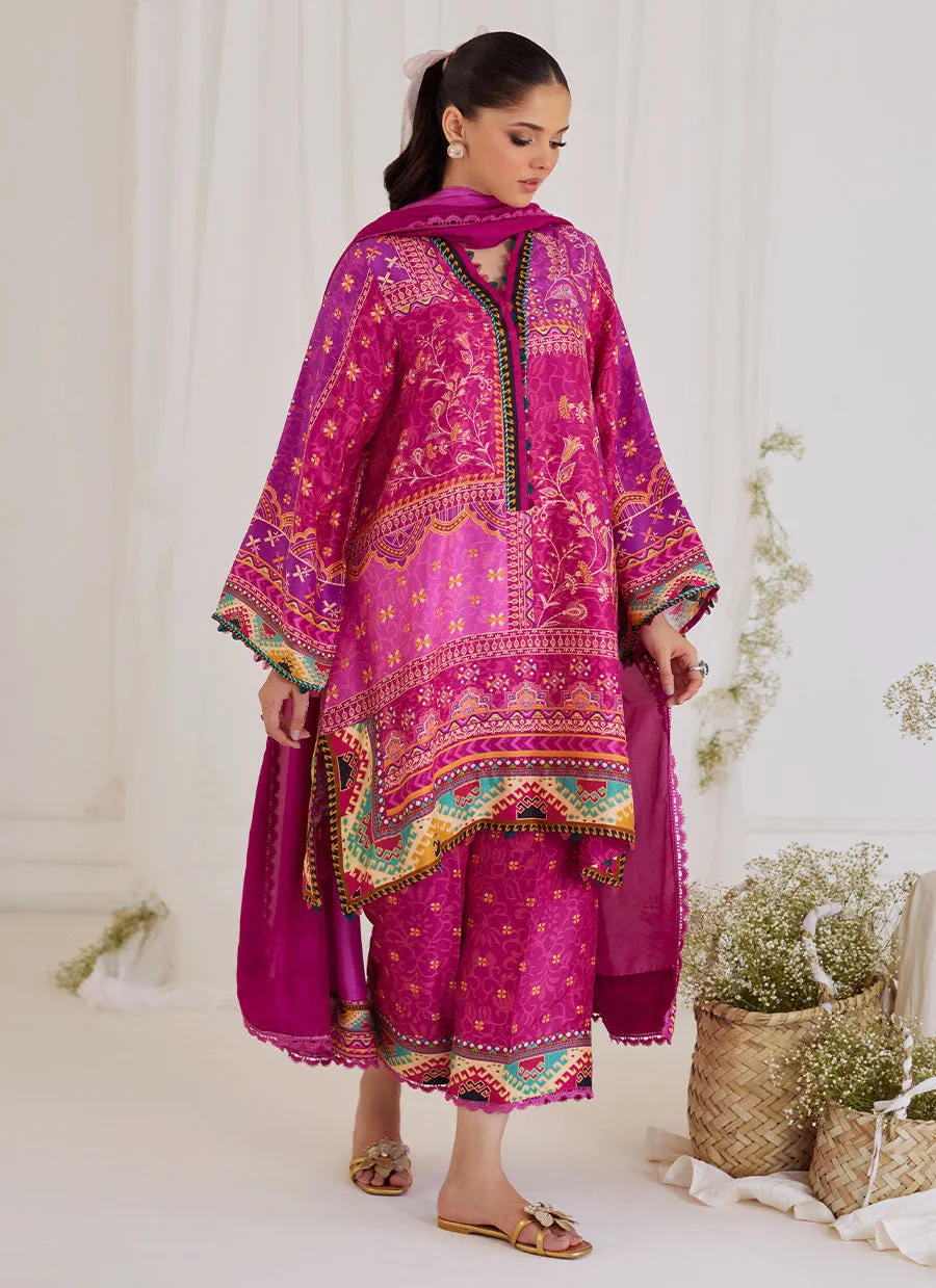 Luz Magenta Shirt And Dupatta