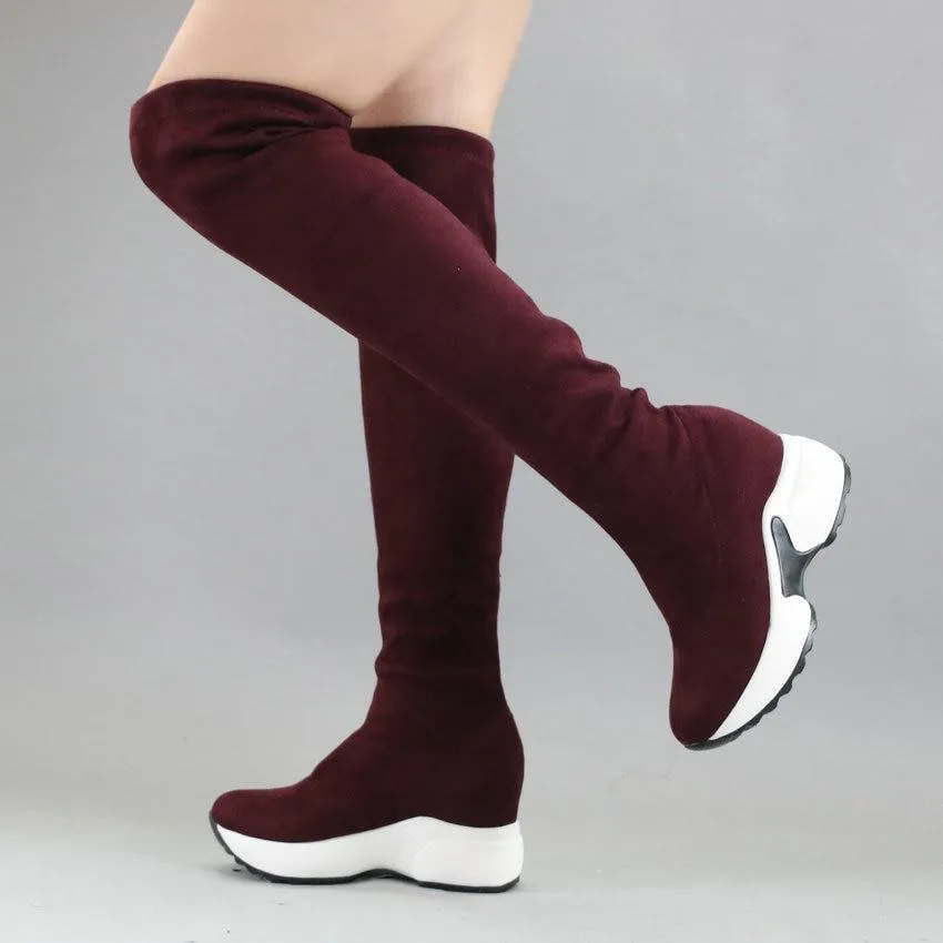 Over the Knee Winter Fabric Boots