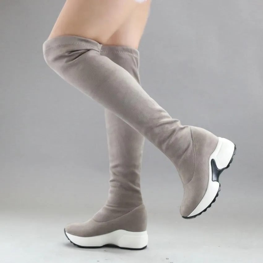 Over the Knee Winter Fabric Boots