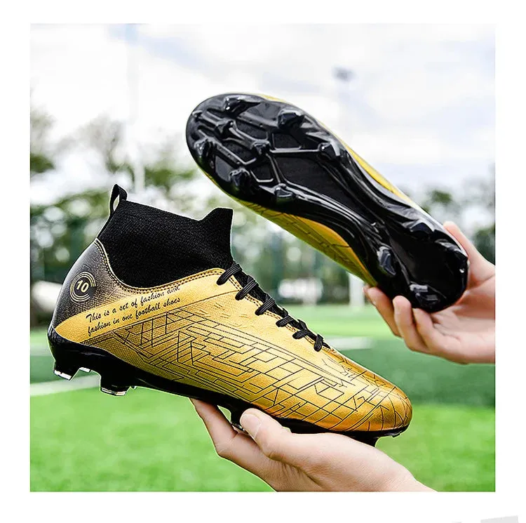 Premium Lionel Messi Style Gold Soccer Shoes TF/FG football Cleats Youth