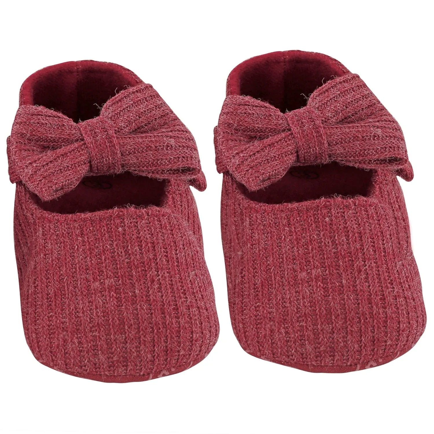 Pretty Bow Maroon Booties