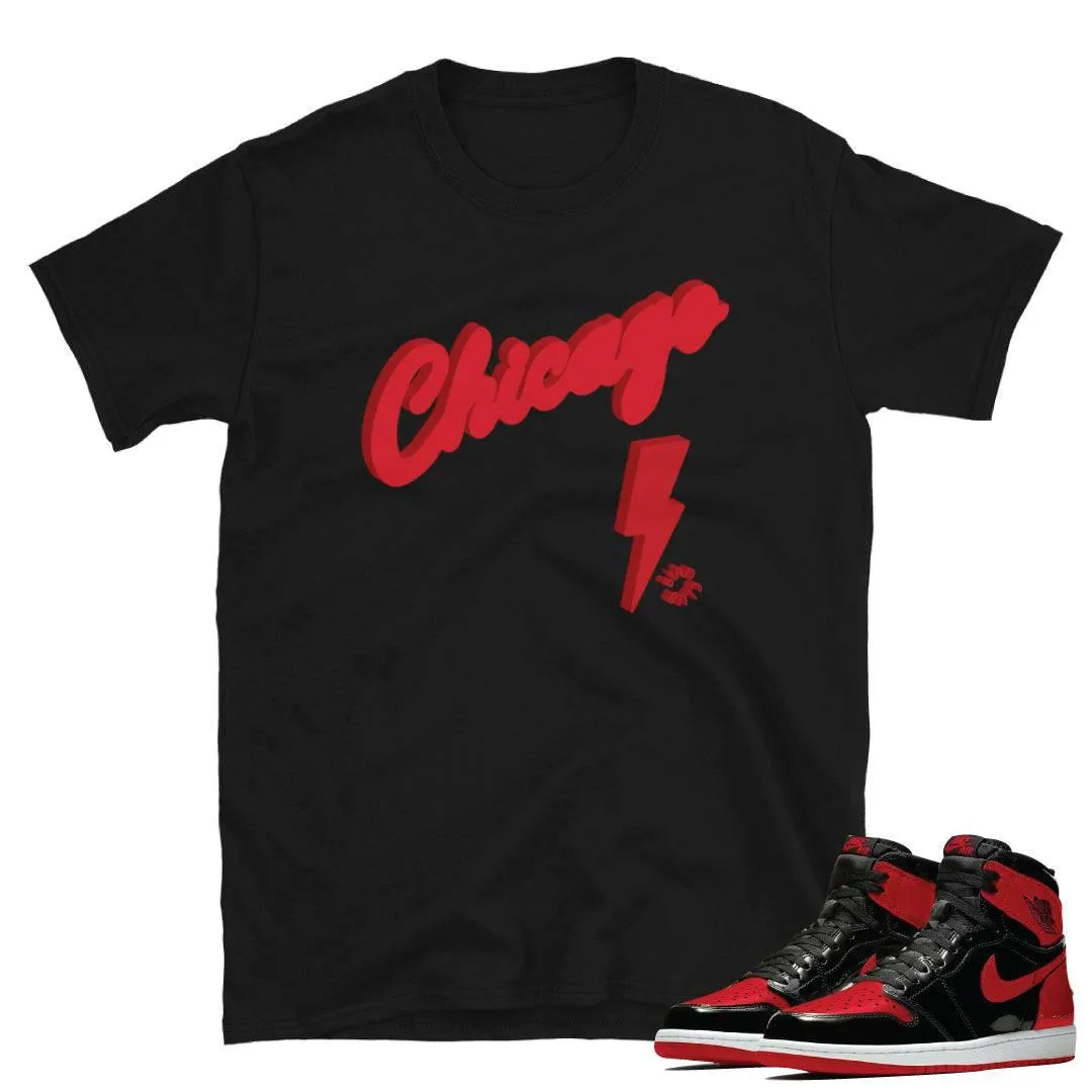 Retro 1 "Bred Patent" Chicago shirt