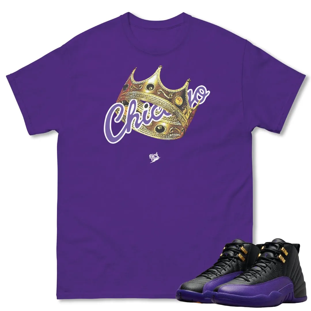 RETRO 12 FIELD PURPLE "KING OF CHICAGO" SHIRT