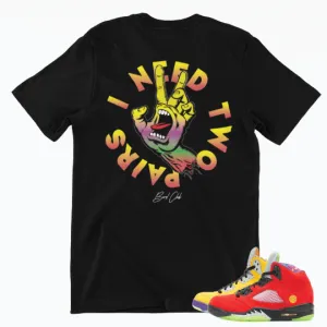 Retro 5 "What the" Two Pairs sneaker shirt