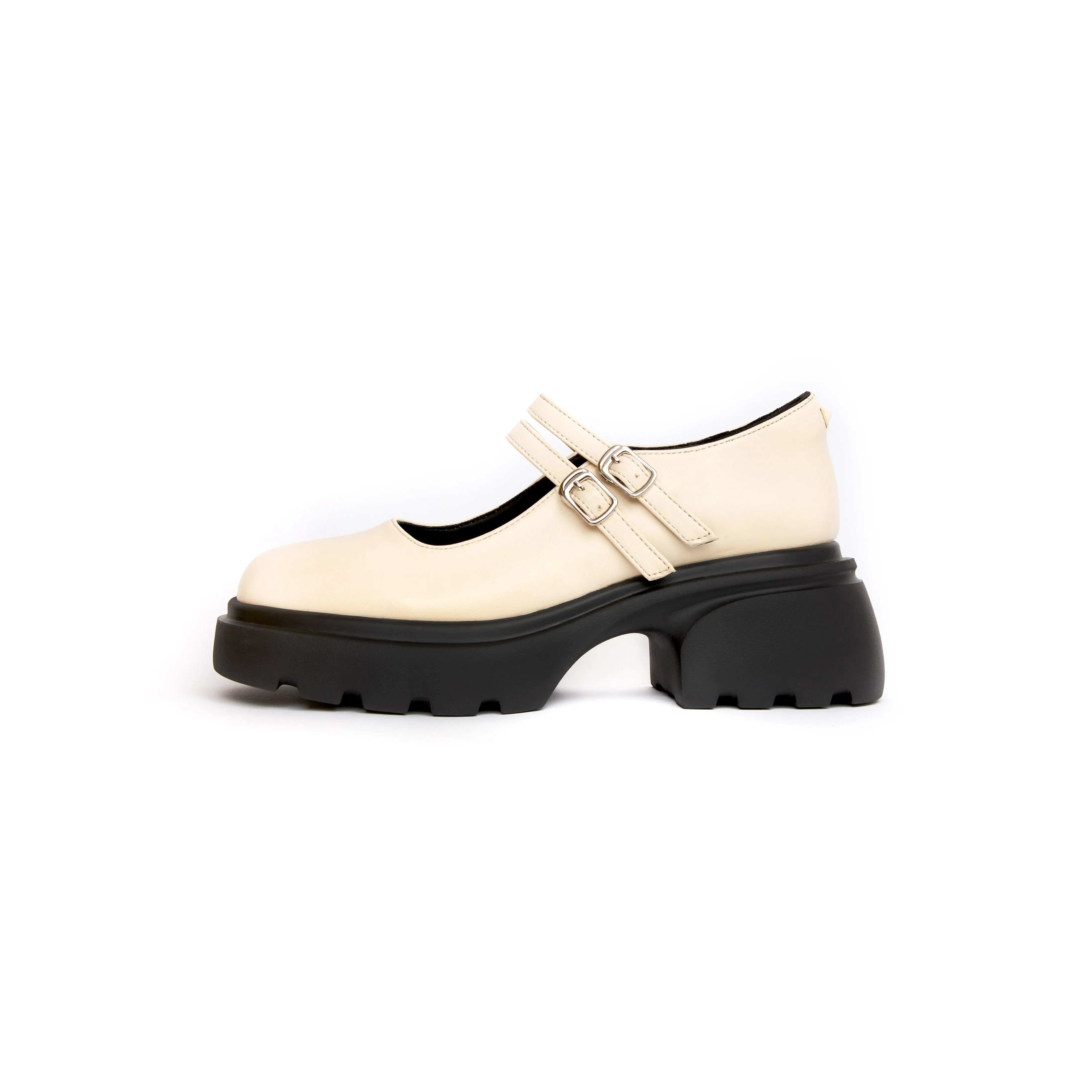 Ribbon Chunky Loafers - Beige (BEI)