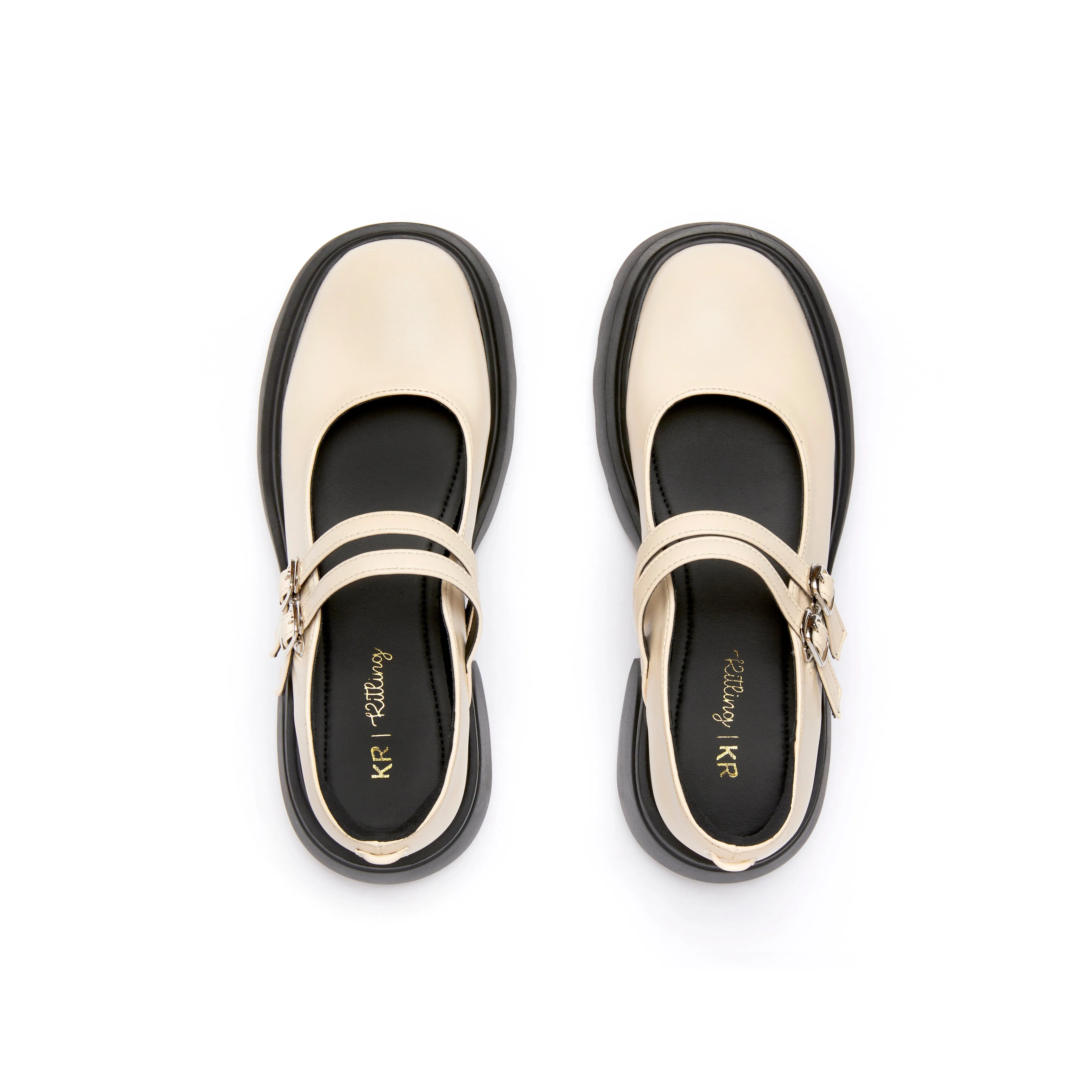 Ribbon Chunky Loafers - Beige (BEI)