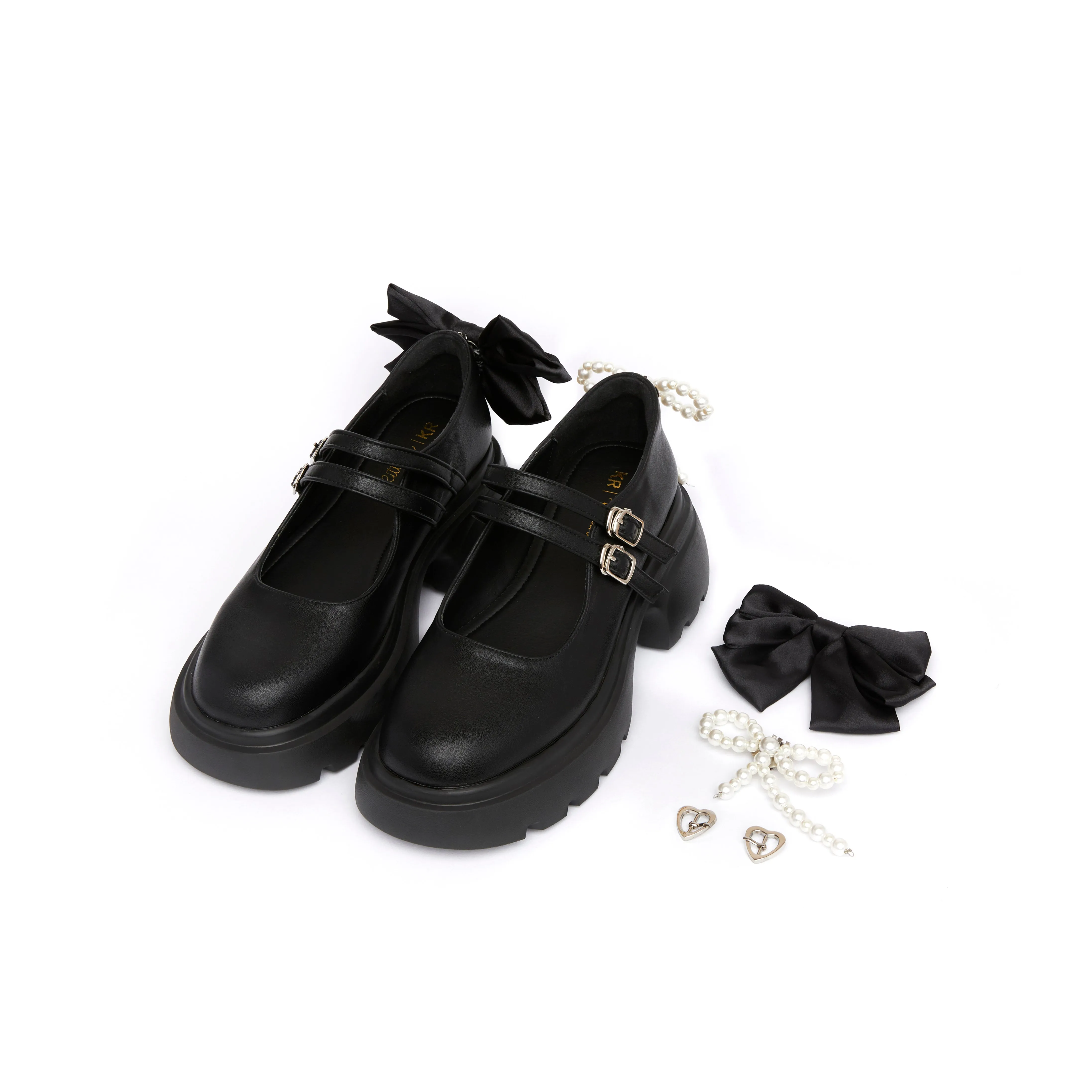 Ribbon Chunky Loafers - Black (BLK)