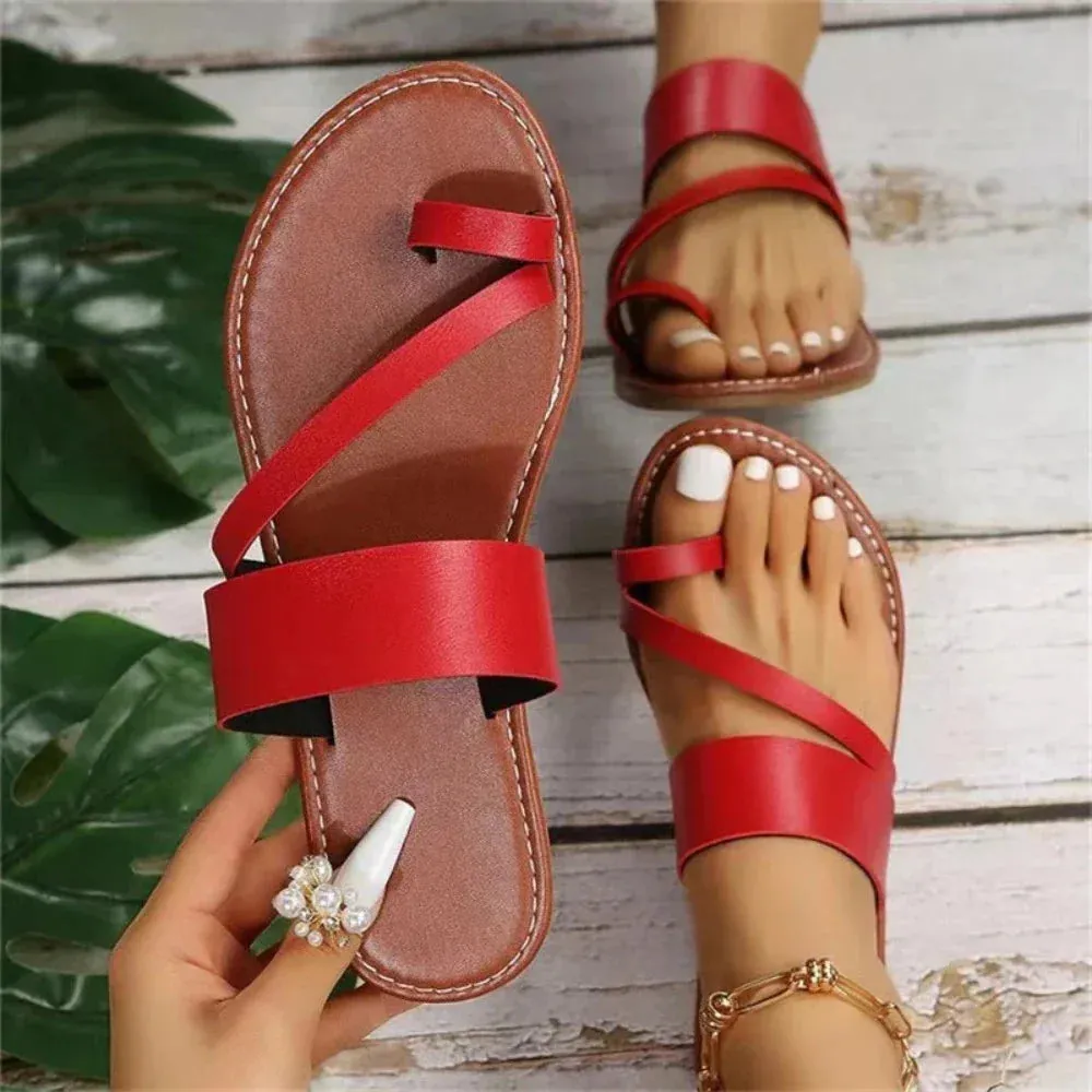 Women Summer Vegan Leather Slippers